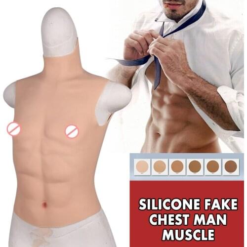 6 Colors Silicone Artificial Fake Chest Man Muscle Belly Macho Simulation Muscles For Costume Halloween Party Cosplay Crossdress