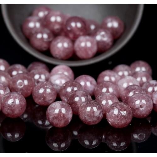 Natural Pouple Lepidolite Stone Round Loose Spacer Beads For Jewelry Making DIY Bracelet Handmade 6/8/10/12mm