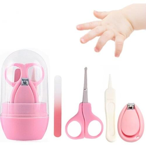 Nail Clipper Trimmer Set 4 pieces newborn safety care manicure forceps nursing forceps scissors for Baby and childrens
