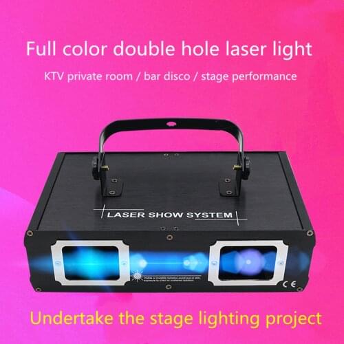 ALIEN Double Hole Disco DJ Laser Beam Line Scanner Projector RGB DMX512 Stage Lighting Effect Dance Bar Xmas Party Wedding Light