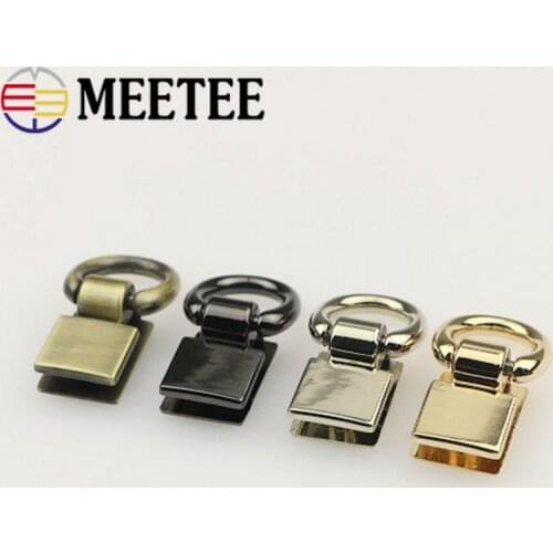 Meetee 5/10pcs ID13X36mm Bag Strap Side Ring Screw Hook Metal Screws Rivet Loop Buckle DIY Chain Link Hanging Buckles Accessory