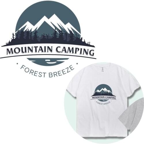 Fashion Snow Mountain Iron on Patches Printed For DIY Heat Transfer Clothes T-shirt Thermal transfer stickers Decoration