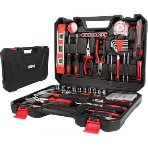 Hand Tool Sets General Household Car Repair Hand Tool Kit Sets with Plastic Toolbox Storage Case Socket Wrench Screwdriver Knife