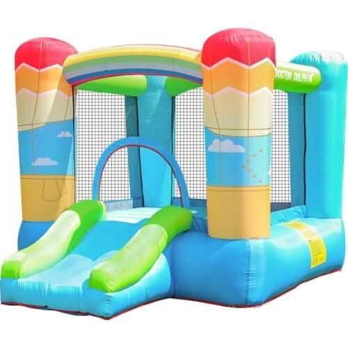 Doctor Dolphin Inflatable Rainbow House Trampoline Bouncy Castle Bounce House Inflatable Kids Jumper Jump with CE or UL Blower