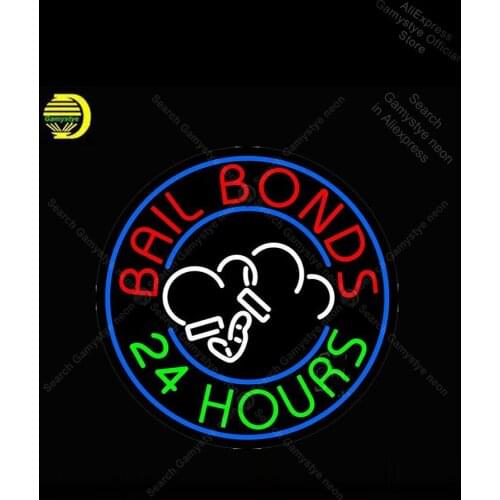 Bail Bonds 24 hour Neon Sign Bulb Handcraft Game Room Iconic Sign outdoor lighting store Neon Light Wall Tube Neon Shop Bar Neon