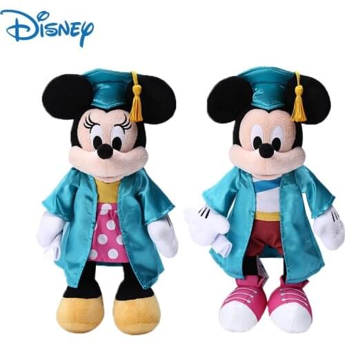 2021 New Disney Genuine Mickey Mouse Graduation Season Classic Plush Dolls Toys Cute Minnie Mouse Action Figure Plush Toys Gifts