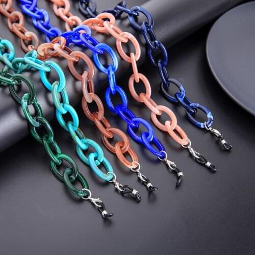 2021 New Thick Mask Chain Fashion Jewelry Colorful Acrylic Acetate Buckle Masked Sunglasses Glasses Chain Eyeglass Eyewear