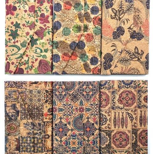 Portugal Cork Fabric Eyewear Cases for Sunglasses Eyeglass Storage Printed Pattern Foldable Boxes Vegan Gift