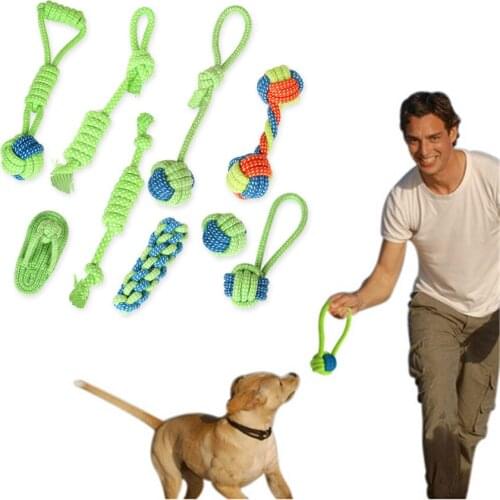 Dog Chew Rope Toys Puppy Cotton Knot Toy Molar Tooth Cleaning Colorful Pet Bite Rope Combination Set for Small Medium Large Dogs