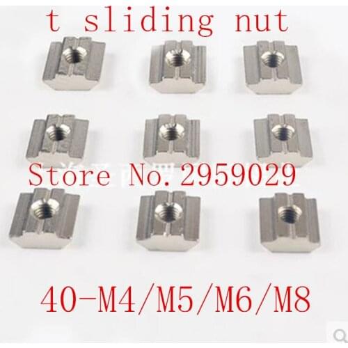 20pcs/lot T Sliding Nut Block Square nuts M4 M5 M6 m8 for 4040 Aluminum Profile Slot 8 Aluminum connector Accessor