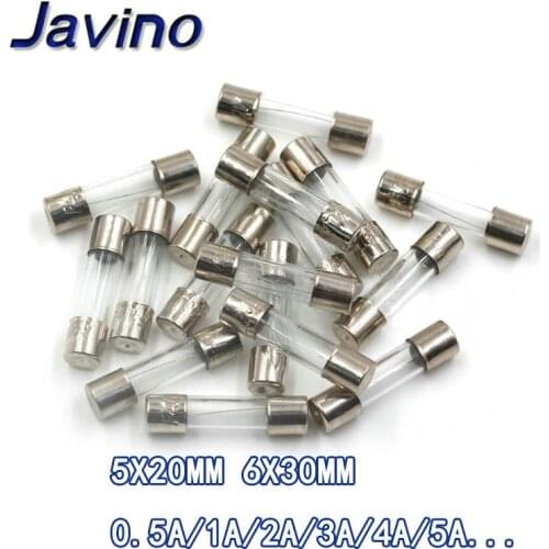 10pcs/lot One Sell 5*20mm 6*30mm Fast Blow Glass Tube Fuses 5x20 6x30 mm 250V 0.5 1 2 3 4 5 6 8 10 15 20 25 30 A AMP Fuse