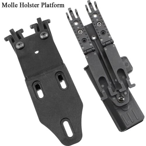 Tactical Holster Molle Platform Adapter for Safa Glock 17 19 Beretta M9 USP Pistol Holster Combat Vest Plate Waist Clip Mount