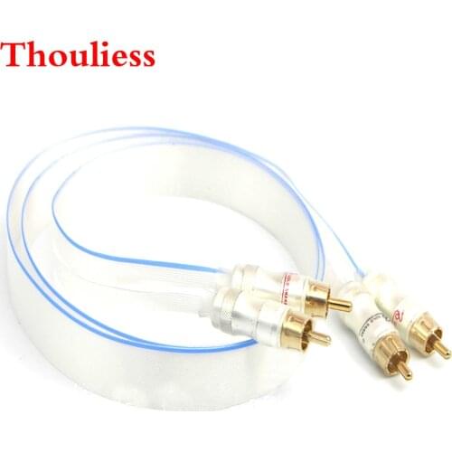 Thouliess Pair HIFI Nordost Silver Plated Cable Blue Wgite Heven king snake Gold Plated 2RCA Male to Male RCA Interconnect Cable