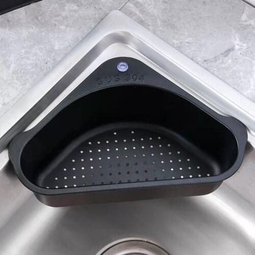 Triangular Vegetable Fruit Filter Basket Stainless Steel Storage Strainer Tool Hanging Net Drain Basket Kitchen Anti-Blocking