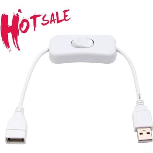USB Cable Male to Female Switch ON OFF Cable Toggle LED Lamp Power Line 28cm USB Extension Patch Cord for Hard Disc Network