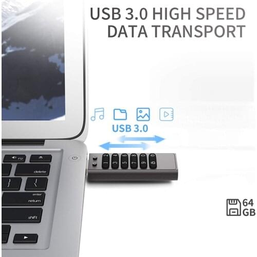 Secure USB Drive, Volkcam 32GB Encrypted USB Flash Drive Hardware Password Memory Stick with Keypad U Disk Flash