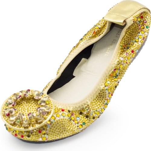 168-32 Nursing Shoes for Work Women Ballet Flats Full Rhinestone Round Buckle Plus Size 11 12 13 Ladies Flat Shoes for Dancer