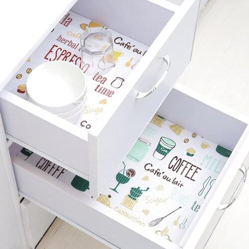 1Roll Kitchen Sticker tools Table Drawers Cabinet Shelf Liners Flamingo Cupboard Placemat Waterproof Oil proof Shoes Cabinet Mat