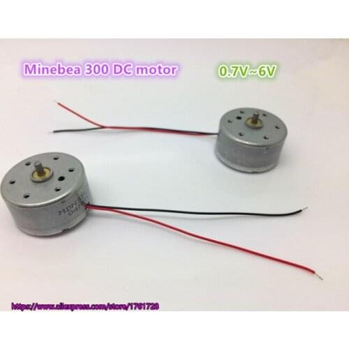 10pcs/lot, Brand new 24*12.3mm 300 DC motor 1.5V-6V 2000~8000RPM micro DC motor low noise solar power motor