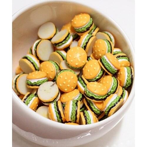 10 Pieces Resin Bread Food Hamburg DIY Dollhouse Miniature Decoration Crafts Kids' Kitchen Toys Doll House Decoration