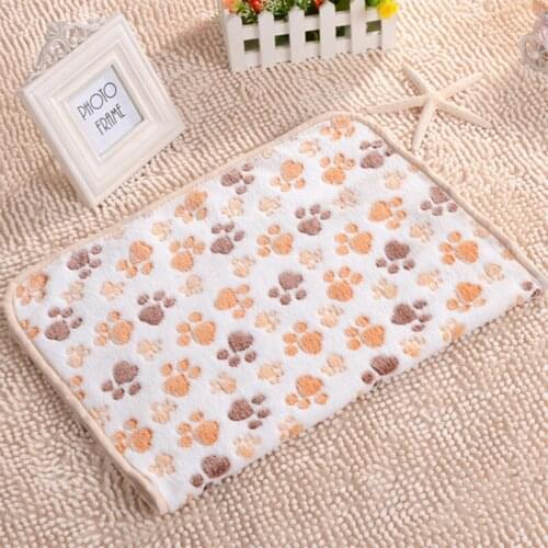 3 Colors 25*25cm 40x60cm 76x52cm Cute Paw Pet Sleep Warm Paw Print Dog Cat Mat Puppy Fleece Soft Blanket Beds Pet Mats Sofas