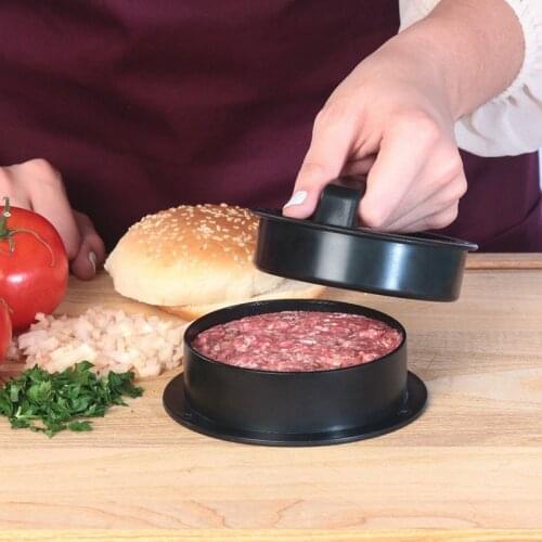 3 in 1 Stuffed Press Meat Patty Hamburger Maker Mold Sliders Non Stick Plastic Meat Pie Mould Kitchen Cooking Tool Black