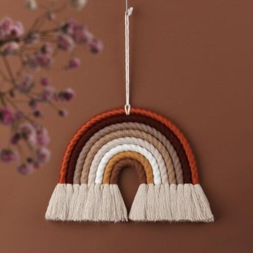 8 Layers Nordic Style Handmade Rainbow Weaving Tapestry Colorful Wall Hanging Toys For Kids Room Decor, Home Decor, Party Suppl