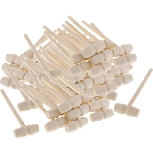 80pcs Solid Mini Wooden Hammer Balls Toy Pounder Replacement Wood Mallets Baby