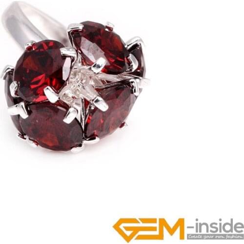 9mm Cryatal Beads Tibetan Silver Flower Base Send By Random US#6-#9 Classical Ring For Party Women Gift