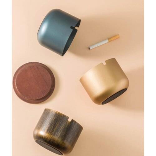 High Quality Stainless Steel Car Ashtrays Cigarette Holder Office Home Ornaments Desktop Storage Smoking Accessories Men Gifts