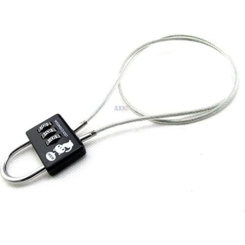 Free shipping Wire rope password padlock travel luggage padlock laptop lock cute mini password lock