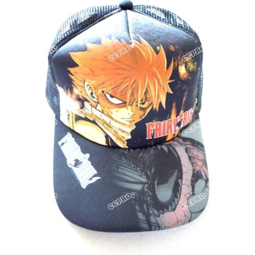 Fairy Tail Anime Baseball Cap Adjustable Mesh Trucker Hat Snapback Sun Mens Hat