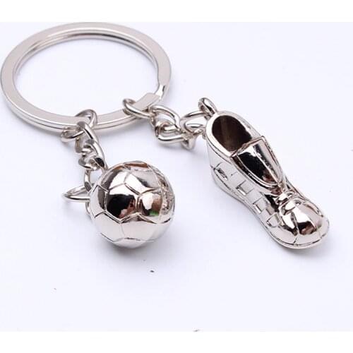 DoreenBeads 2018 Fashion Metal Football Soccer Shoes Badminton Pendants Trendy Sports Series Keyring Creative Gift,1 Piece