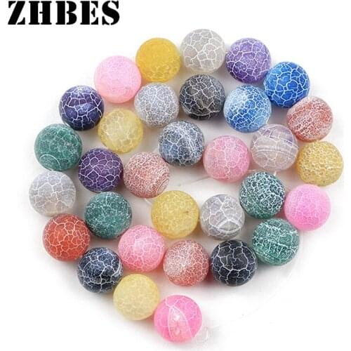 Natural Stone Colorful Weathered Agates Spacers Beads 4/6/8/10/12MM Round Loose Beads For Jewelry Bracelet Making DIY Findings