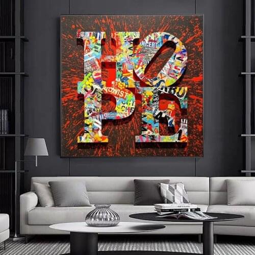 Color Graffiti Abstract Letters Large Size Poster Mural Family Bedroom Childrens Room Wall Decoration Canvas Art (no Frame)