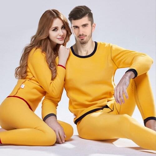 Cotton Round Neck Bottoming Autumn Clothes Long Pants Underwear Lovers Thermal Underwear Set For Autumn And Winter Pure