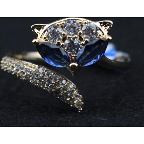 Crystal ring for woman for party fox shape classical ring