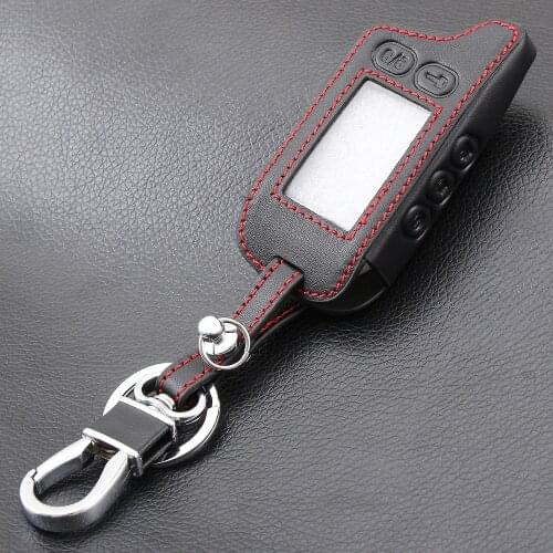 TW9010 LCD keychain Leather Case For Tomahawk TW9010 TW9020 TW4000 TW701 Remote Key Fob Cover Two Way Car Alarm System
