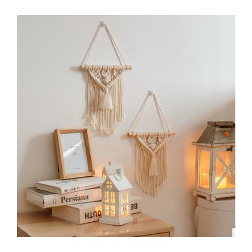 Macrame Woven Wall Hanging Boho Chic Bohemian Home Geometric Art Decor Beautiful Apartment Dorm Room Decoration