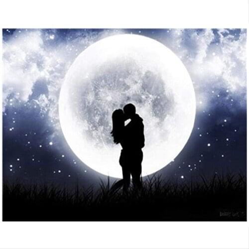 DIY Painting By Number Figure Pictures By Numbers Moon Girl Drawing On Canvas Hand Painted Paintings Art Gift Kits Home Decor