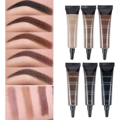Natural 6 Colors Liquid Dyeing Eyebrow Cream Set Waterproof Durable Brown Tint Eyebrow Henna Mascara Eyebrows Paint Makeup