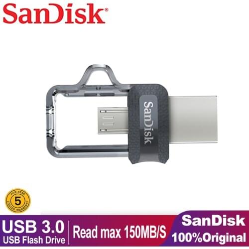 Pen Drive Sandisk Original 32GB 128GB 64GB OTG Micro USB Flash Drive 3.0 With Protection Mini USB Memory Stick Pro Duo Adapter