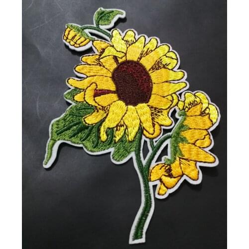 Sunflower Patches of Embroidered Applique Space Clothing Patch badges sun flowers vest appliques stickers patches gift