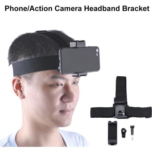 Phone Action Camera Headband Bracket for Gopro 9 8 7 6 5 SJCAM VP202 Head Belt Strap Adjustable Helmet Mount Bracket Accessory