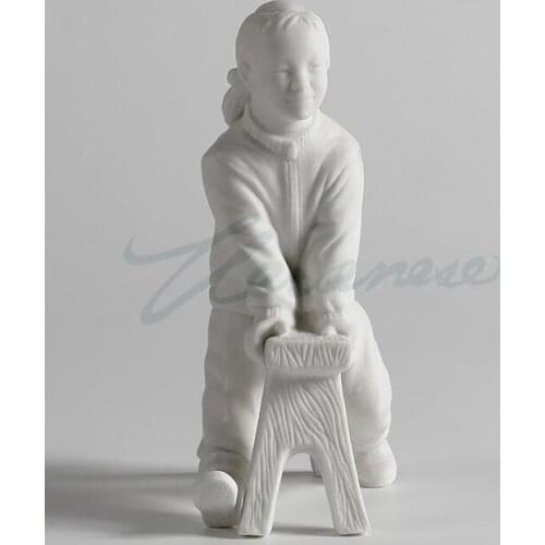 AFurnishing ceramic frosted reduction burn children sit on the bench birthday gift craft decorations limited time special offer