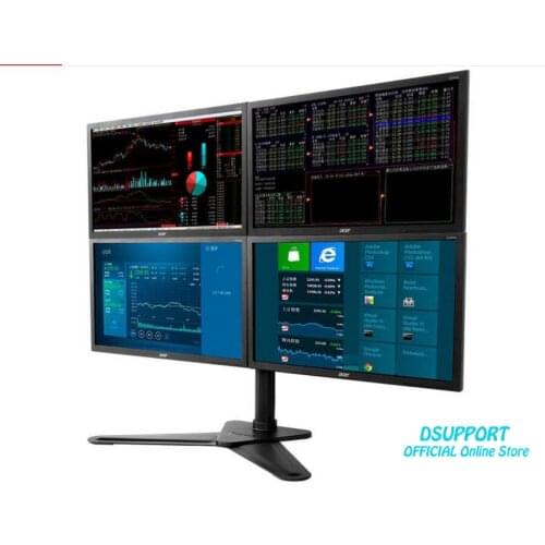 Full Motion 4 screen Monitor Holder Desktop Stand Retractable LED Display Mounting Bracket D2Q