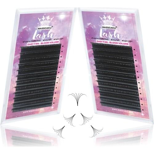 MASSCAKU Easy Fan Blooming Faux Mink Lashes DIY 3d/4d/5d/20d Volume Eyelashes Long Lasting Self-Making Fans Volume Lashes Cilia