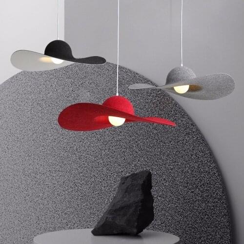 Modern Creative Fabric Hat Pendant Lights Nordic Designer Bedroom Study Restaurant Hanging Lamp Living Room Decor Pendant Lamps