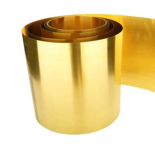 Thickness 0.1mm Width 20-100mm 1Meter/ROLL Thin Brass Strip Sheet Gold Film Foil Plate H62