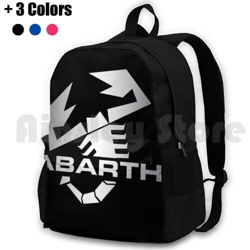 Abarth Logo Outdoor Hiking Backpack Waterproof Camping Travel Fiat Abarth Italy Italian 500 124 Racing Race Car Pocket Vintage